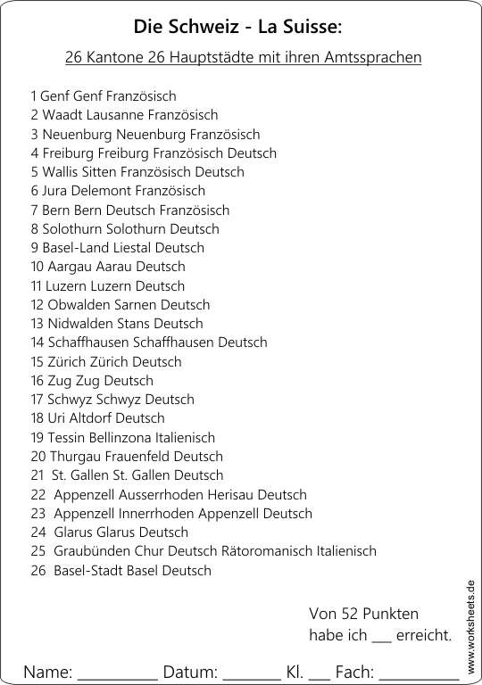 26_Kantone_der_Schweiz-L�sung