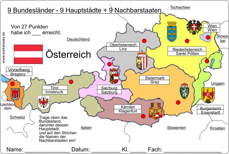 9 Bundesl�nder+ Nachbarstaaten-�sterreich-Austria-L�sung