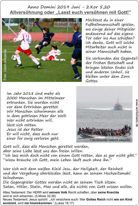 Allvers�hnung oder lasst euch vers�hnen