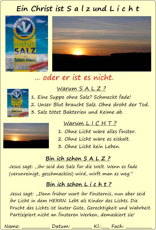 Salz und Licht-L�sung